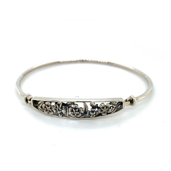 Sterling Silver And Marcasite Bangle