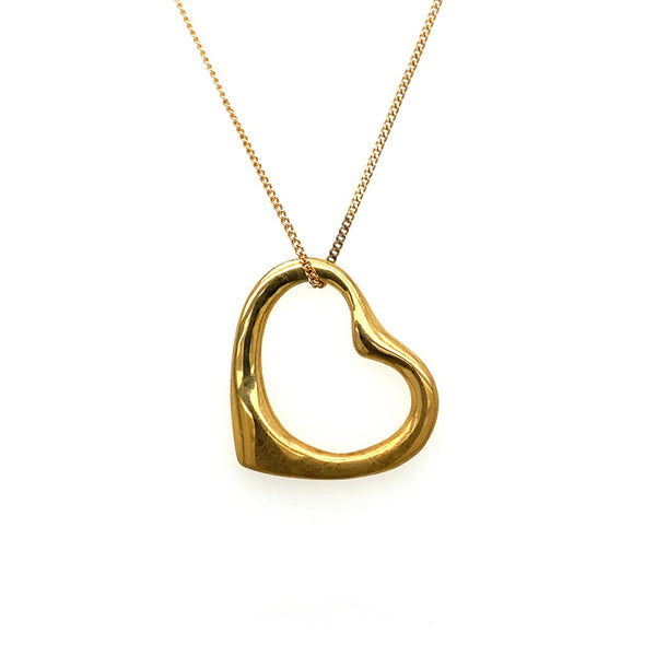  	9ct Yellow Gold Floating Heart Pendant