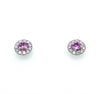 18ct White Gold Pink Sapphire Diamond Earrings