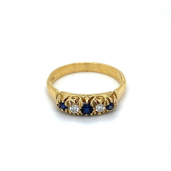 18ct Yellow Gold Sapphire And Diamond Ring
