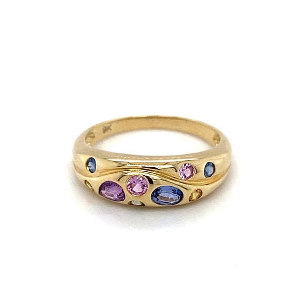 9ct Yellow Gold Multi Stone Sapphire Ring