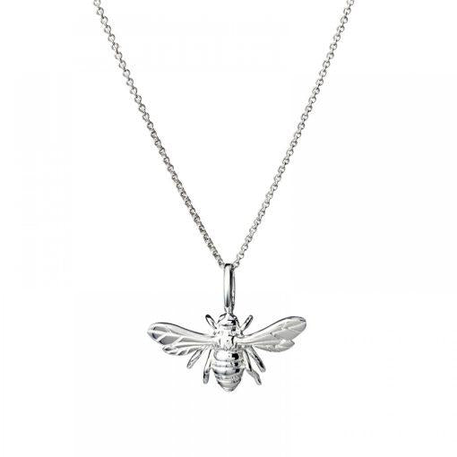 Sterling Silver Fine Trace Link Chain With Bee Pendant 