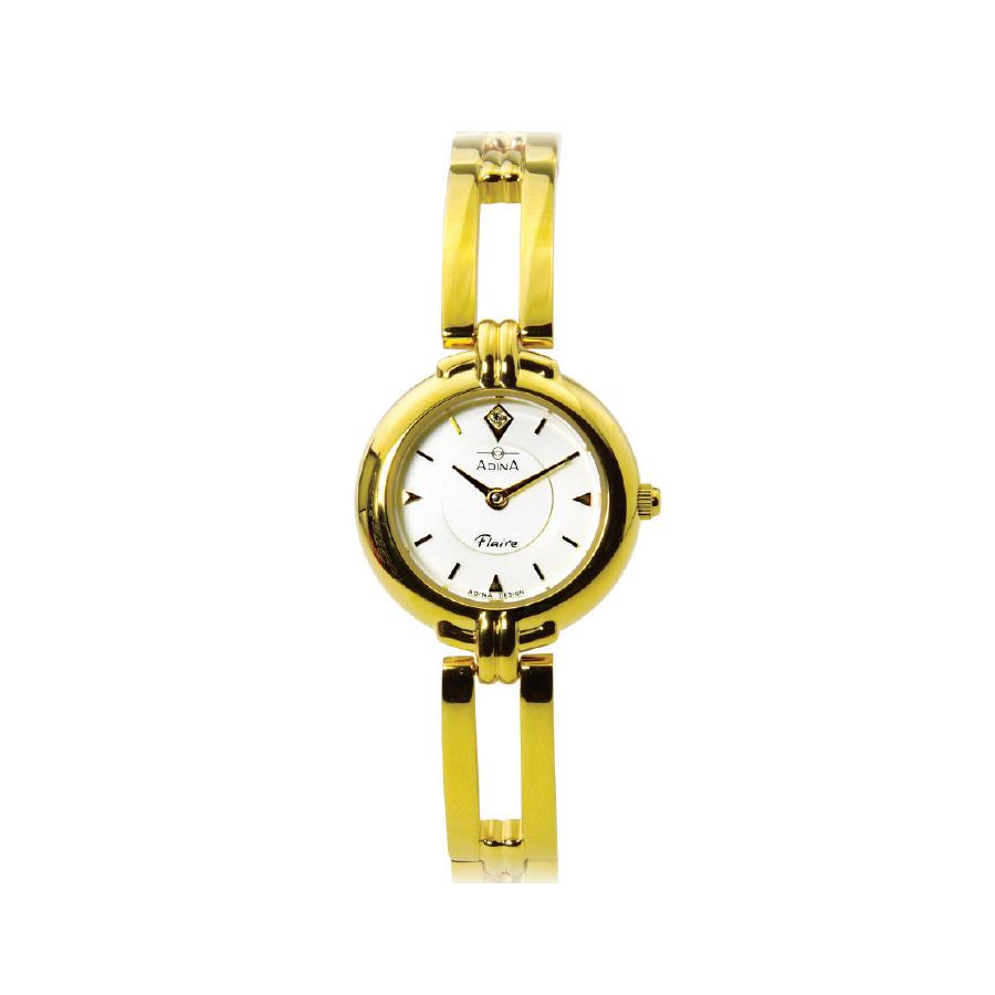 Ladies Flaire Gold Tone Bracelet Watch With White Index Dial