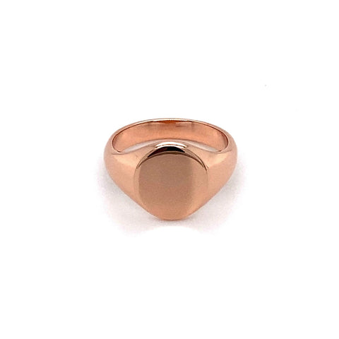 9ct Rose Gold Plain Oval Signet Ring