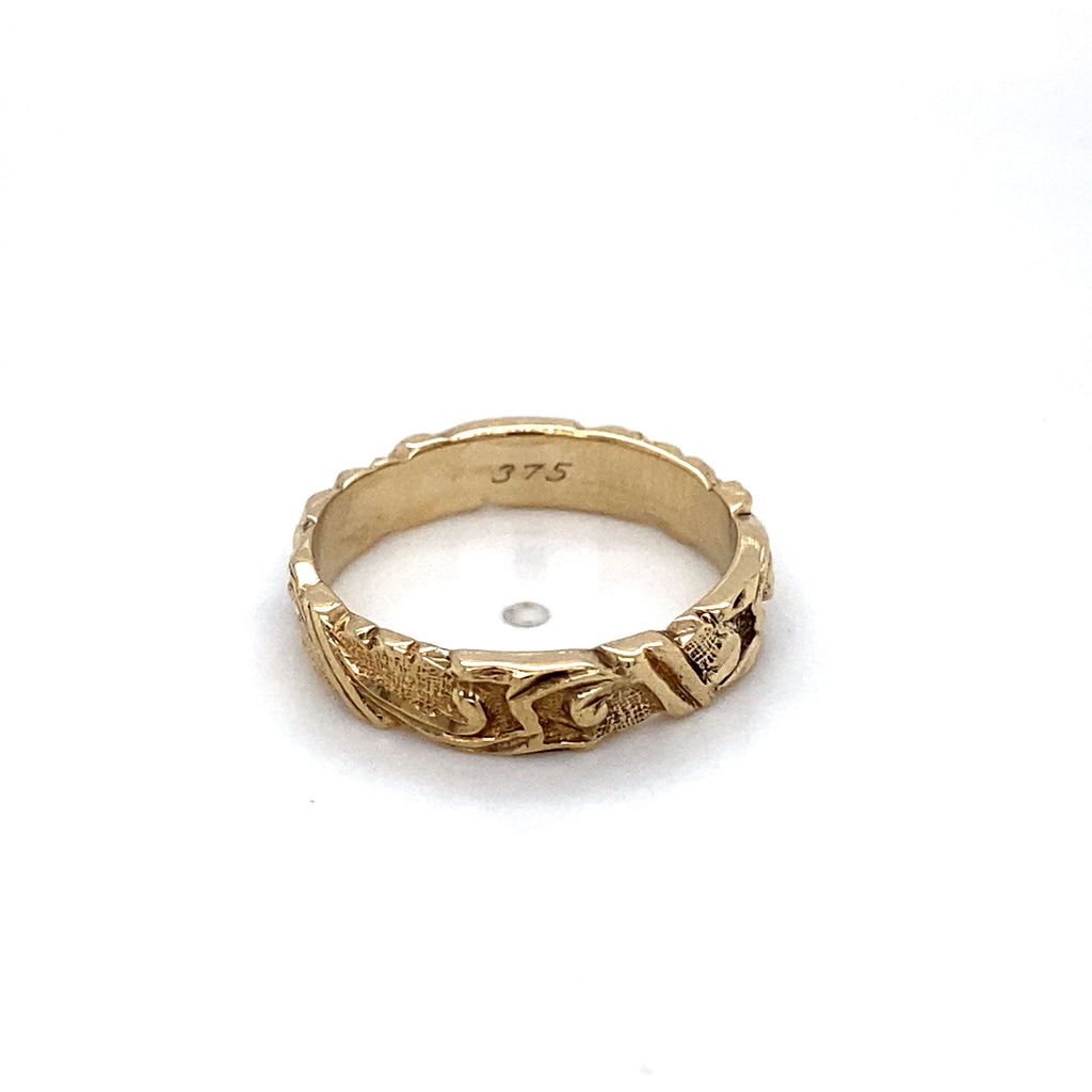 9ct Yellow Gold Antique Design Swirl Ring