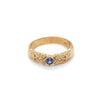 9ct Yellow Gold Ceylon Sapphire & Diamond Ring