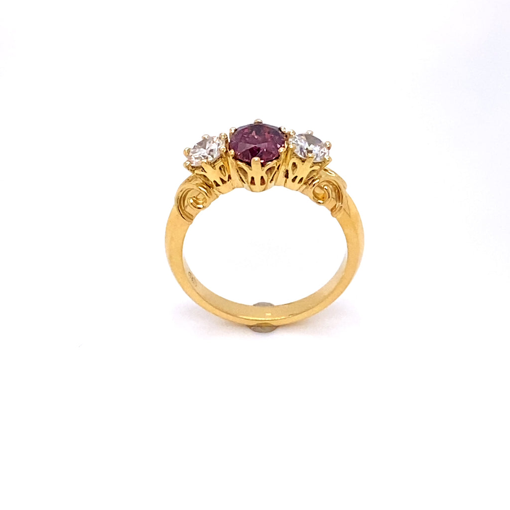 Ruby and diamond ring deals yellow gold