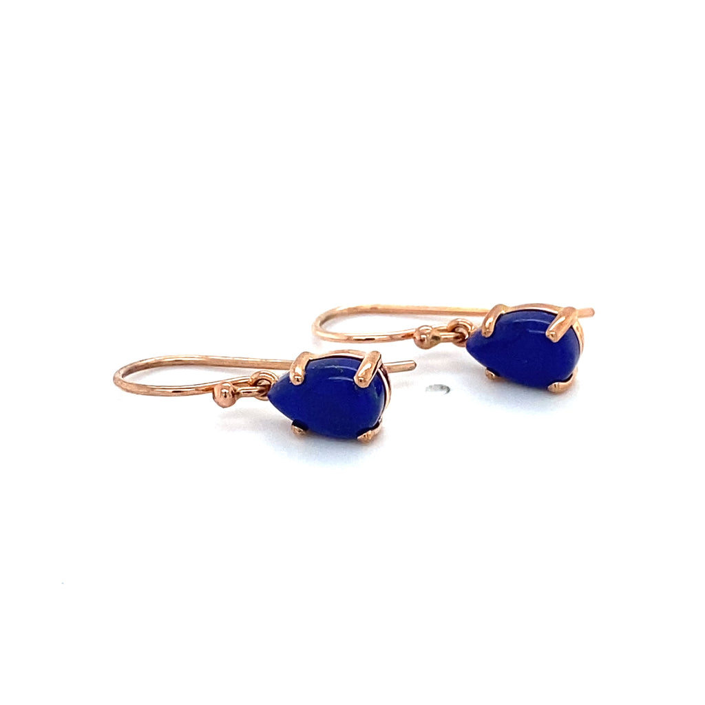 9ct Rose Gold Lapis Lazuli Drop Earrings G4690