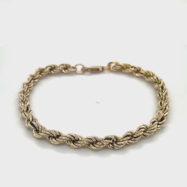 9ct Yellow Gold Rope Design Bracelet