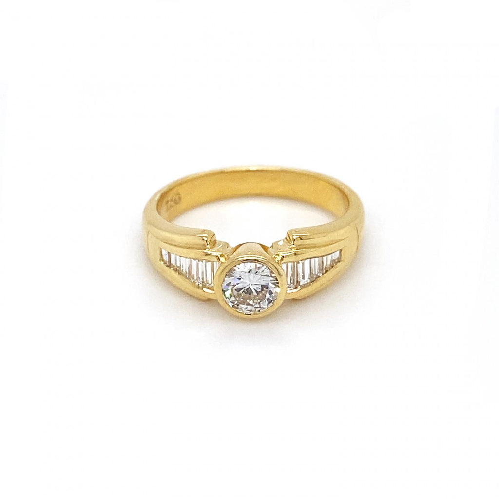 18ct Yellow Gold Art Deco Inspired Diamond Ring