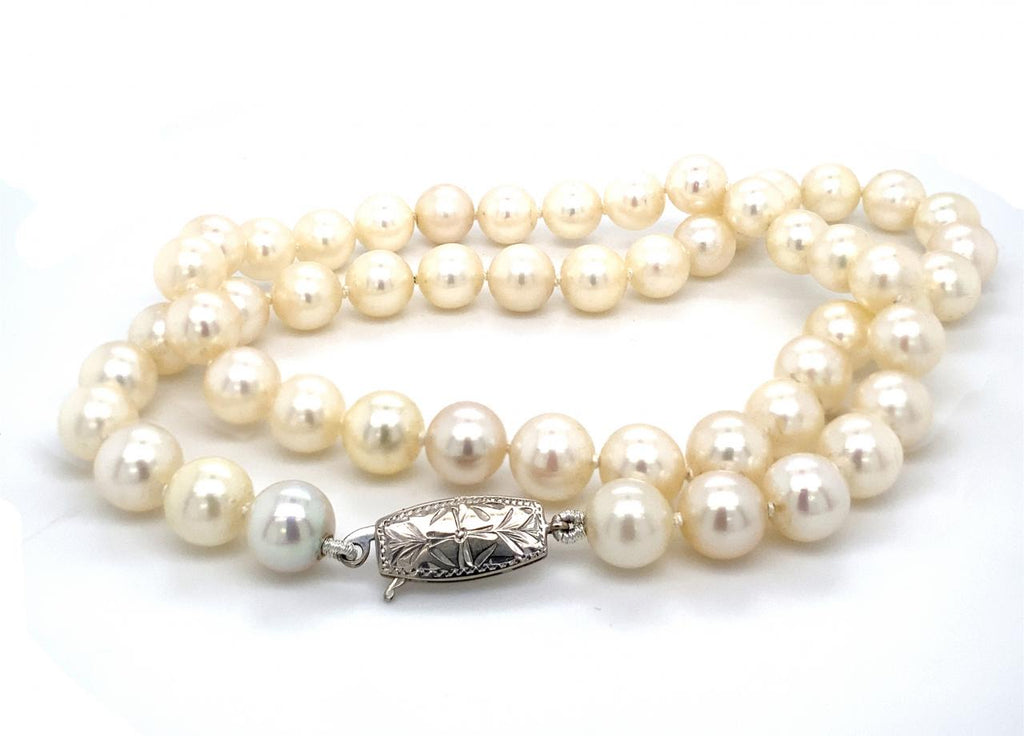 Estate Cultured Pearl Strand with 9ct White Gold Clasp