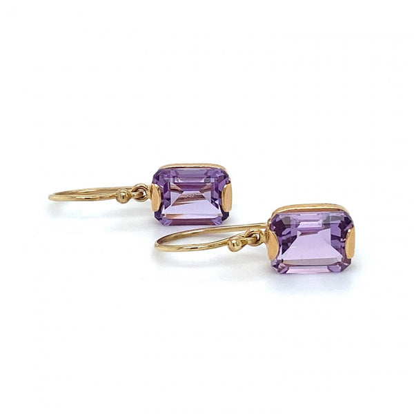 Amethyst Drop Hook Earrings