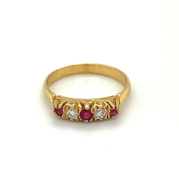 18ct Yellow Gold Ruby And Diamond Ring