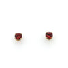 9ct Yellow Gold 4mm Round Garnet Stud Earrings