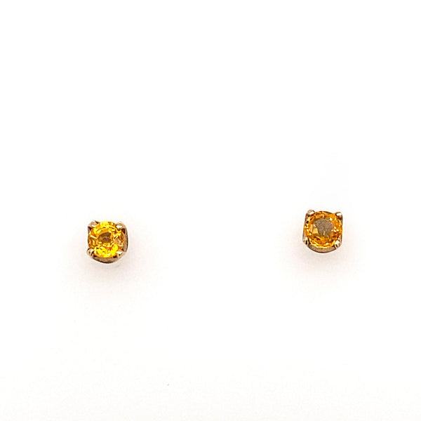  	9ct Yellow Gold Citrine Stud Earrings 