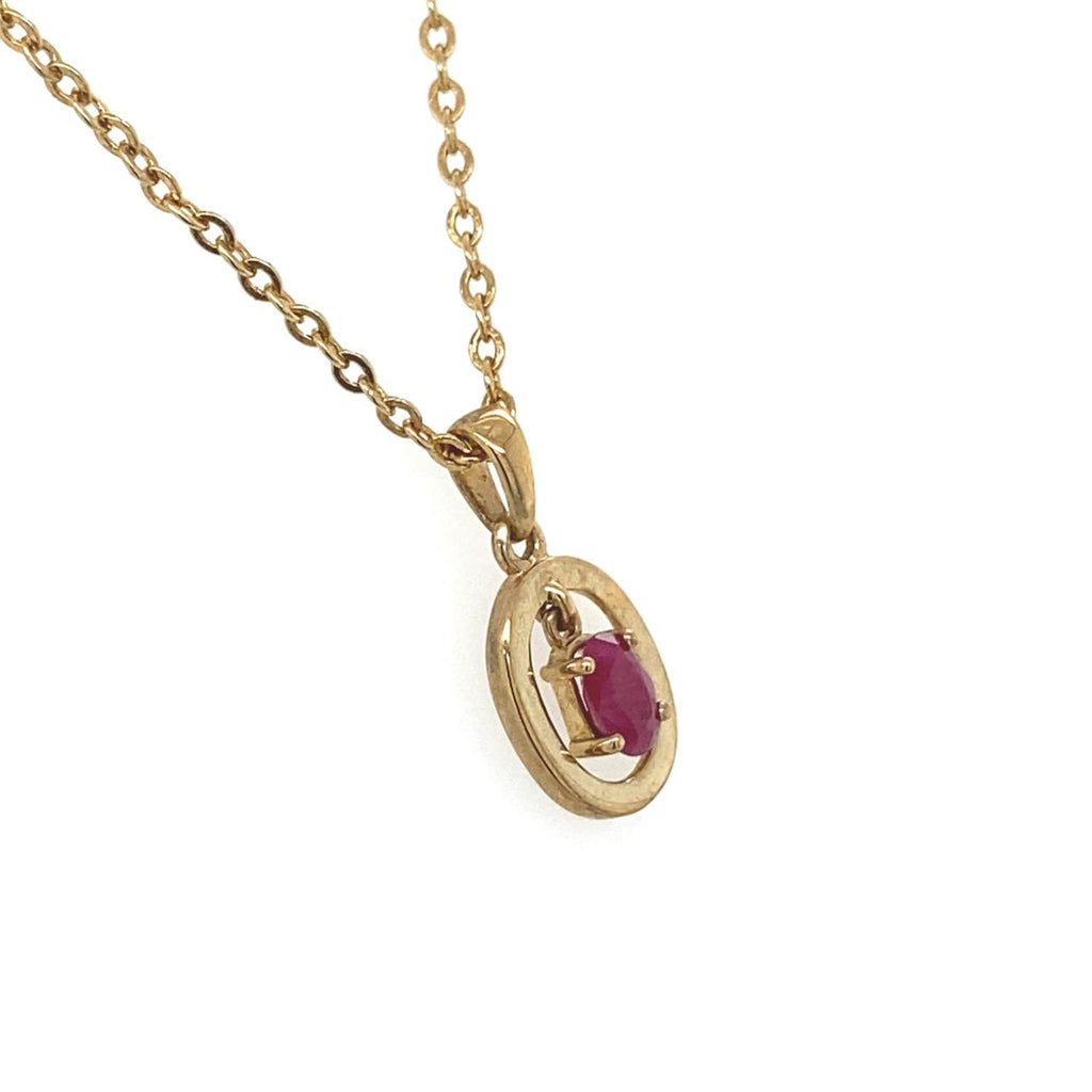 9ct Yellow Gold Ruby Pendant