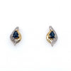 9ct 2tone Sapphire & Diamond Earrings