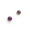 9ct Yellow Gold 5mm Round Amethyst Stud Earrings