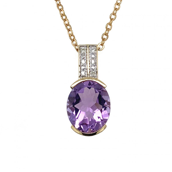 Amethyst And Diamond Pendant