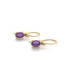 9ct Yellow Gold Oval Amethyst Drop Earrings