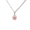  	9ct White Gold Pink Freshwater Pearl Pendant