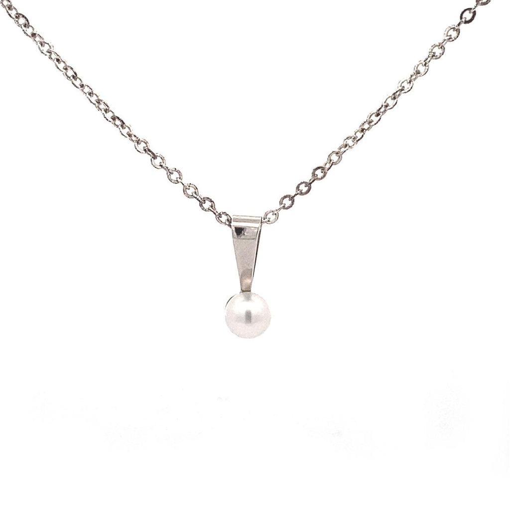 9ct White Gold Cultured Pearl Pendant