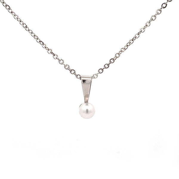 9ct White Gold Cultured Pearl Pendant