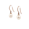 9ct Rose Gold White Freshwater Pearl Hook Earrings