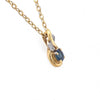 18ct 2tone Sapphire & Diamond Tear Drop Pendant