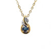18ct 2tone Sapphire & Diamond Tear Drop Pendant