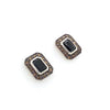 Sterling Silver Onyx and Marcasite Stud Earrings