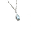 9ct White Gold Aquamarine And Diamond Pendant