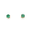 9ct Yellow Gold Emerald Stud Earrings