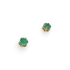 9ct Yellow Gold Emerald Stud Earrings