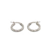 9ct White Gold Small Twisted Hoop Earrings