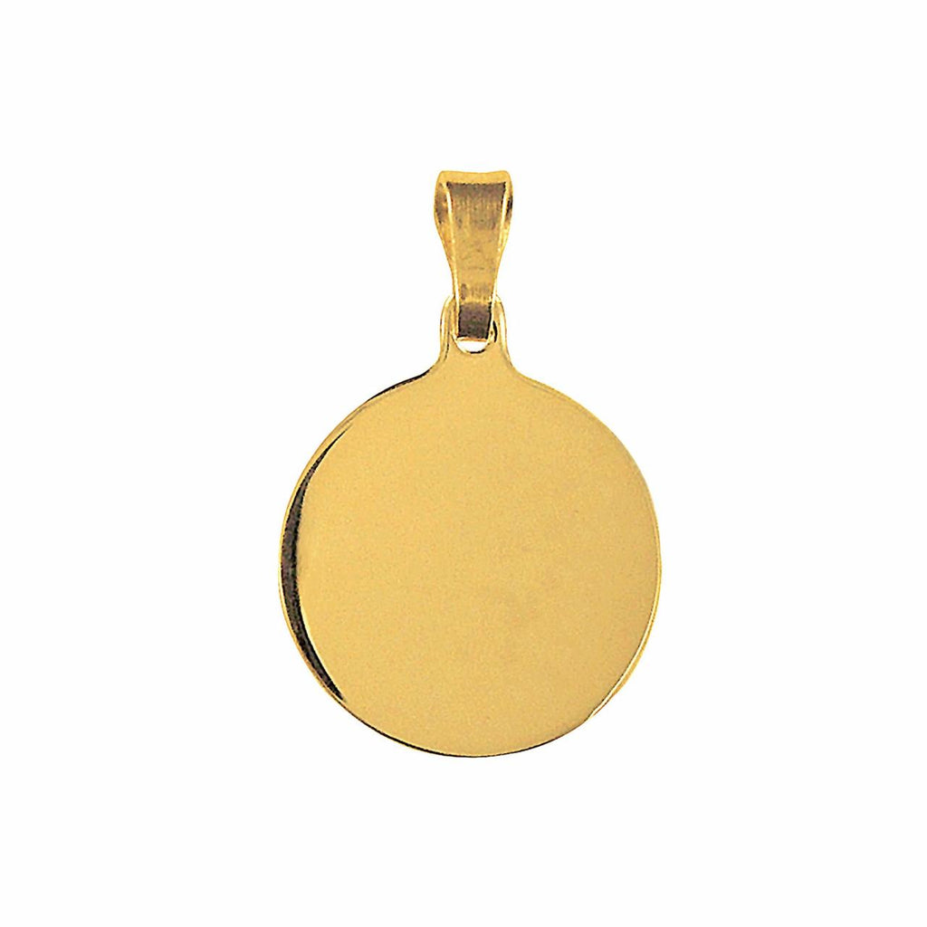 9ct yellow gold 16mm engraveable disk 