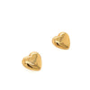 9ct Yellow Gold Heart Stud Earrings 