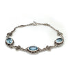 Sterling Silver Blue Topaz & Marcasite Bracelet