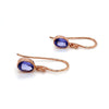 9ct Rose Gold Oval Tanzanite Bezel Set Drop Earrings