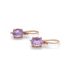 9ct Rose Gold Oval Amethyst Drop Earrings