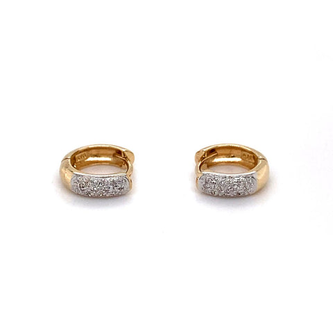 9ct Yellow Gold Amethyst Huggie Earrings