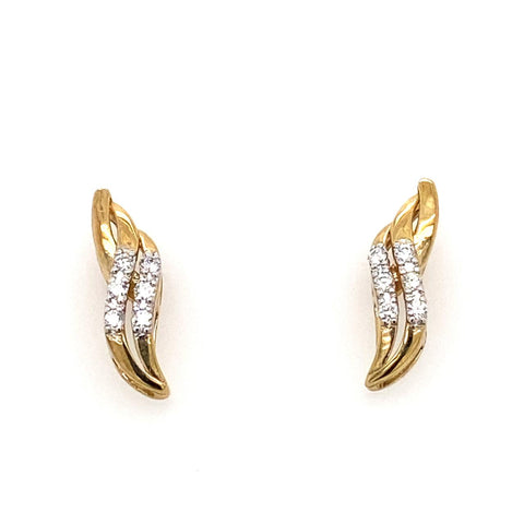  	9ct Yellow Gold Diamond Earrings