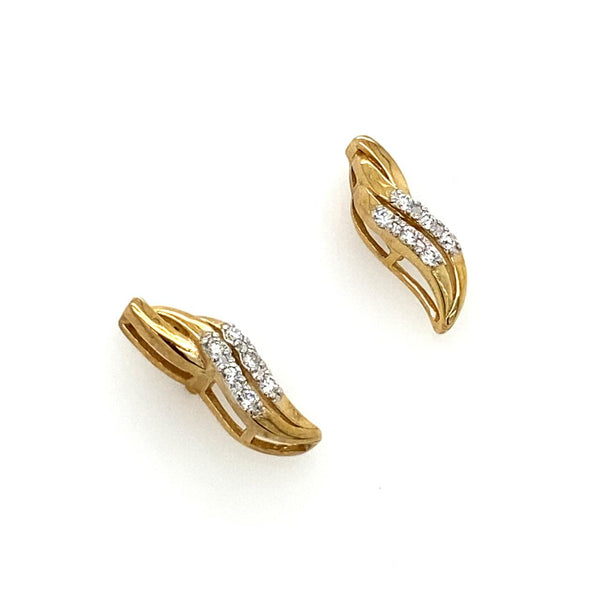  	9ct Yellow Gold Diamond Earrings