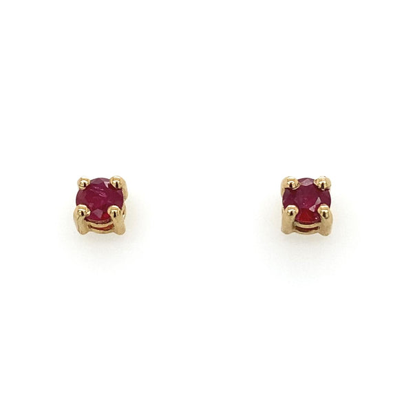 9ct Yellow Gold Ruby Stud Earrings