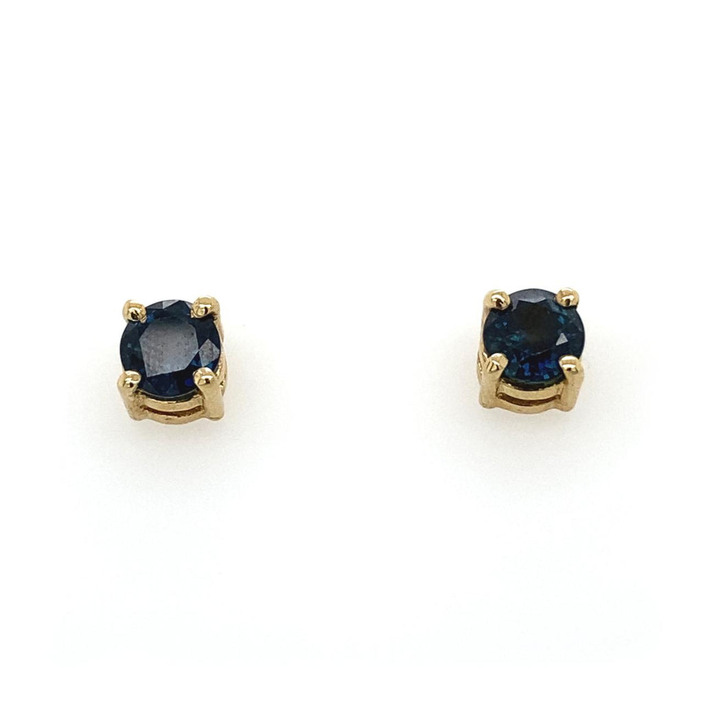 9ct Yellow Gold Australian Sapphire Stud Earrings