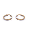 	9ct 2tone Twisted Design Hoop Earrings