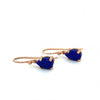 9ct Rose Gold Lapis Lazuli Drop Earrings