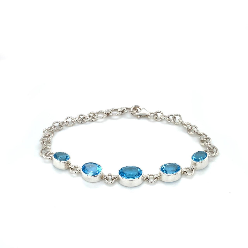 Sterling Silver Blue Topaz Bracelet