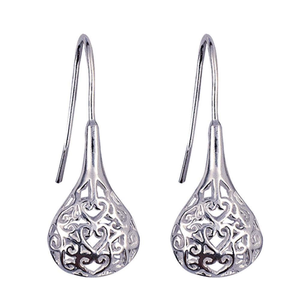 Sterling Silver Filigree Teardrop Earrings