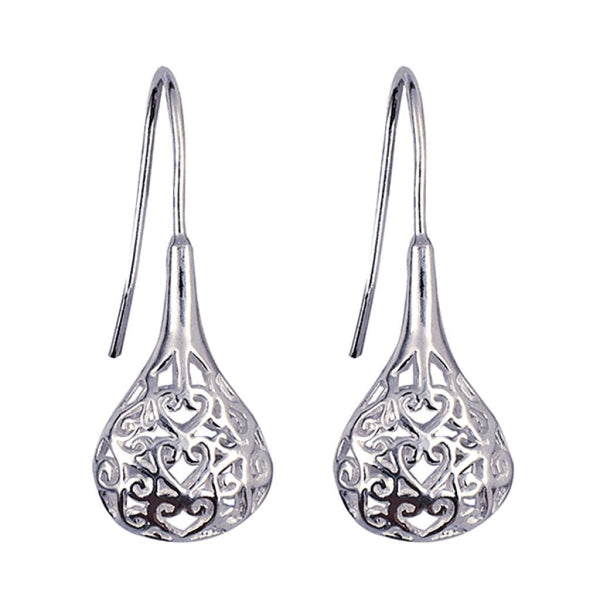 Sterling Silver Filigree Teardrop Earrings